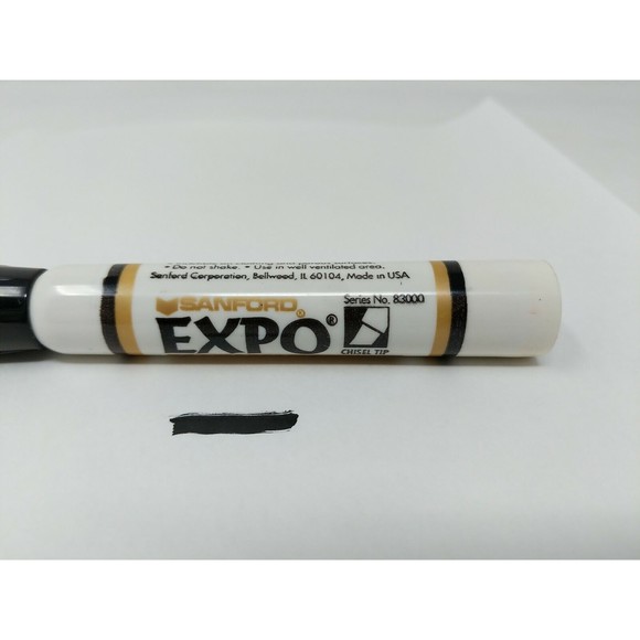 EXPO Dry-Erase Markers Sanford Potent Ketone 83000 VTG Made in USA Black Chisel - Picture 2 of 7